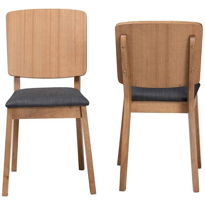 Image 6 Baxton Studio Denmark Oak Brown Wood Dining Chairs Set of 2 more views