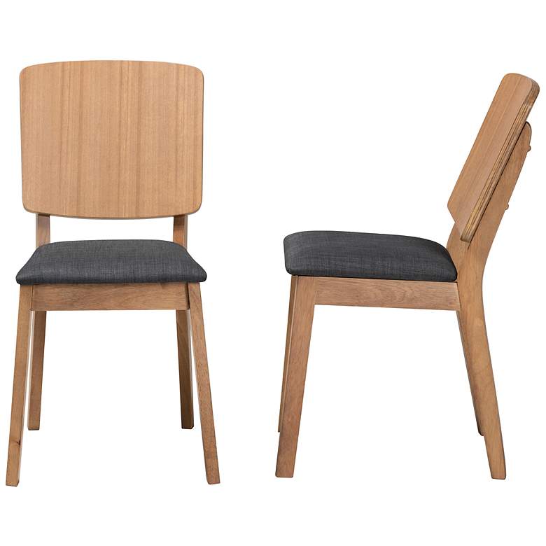 Image 7 Baxton Studio Denmark Oak Brown Wood Dining Chairs Set of 2 more views