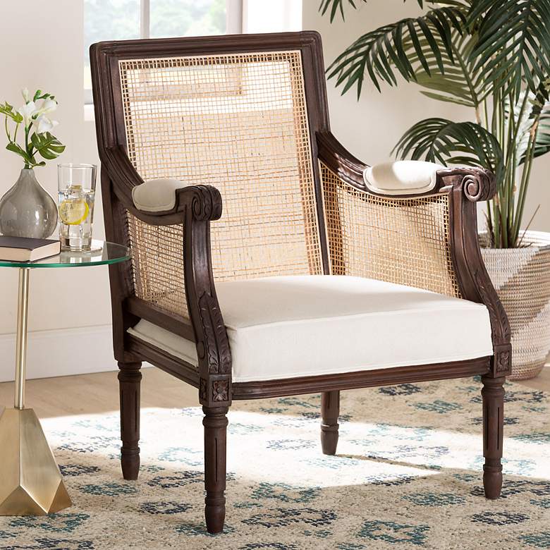 Image 1 Baxton Studio Desmond Dark Brown Wood Accent Chair