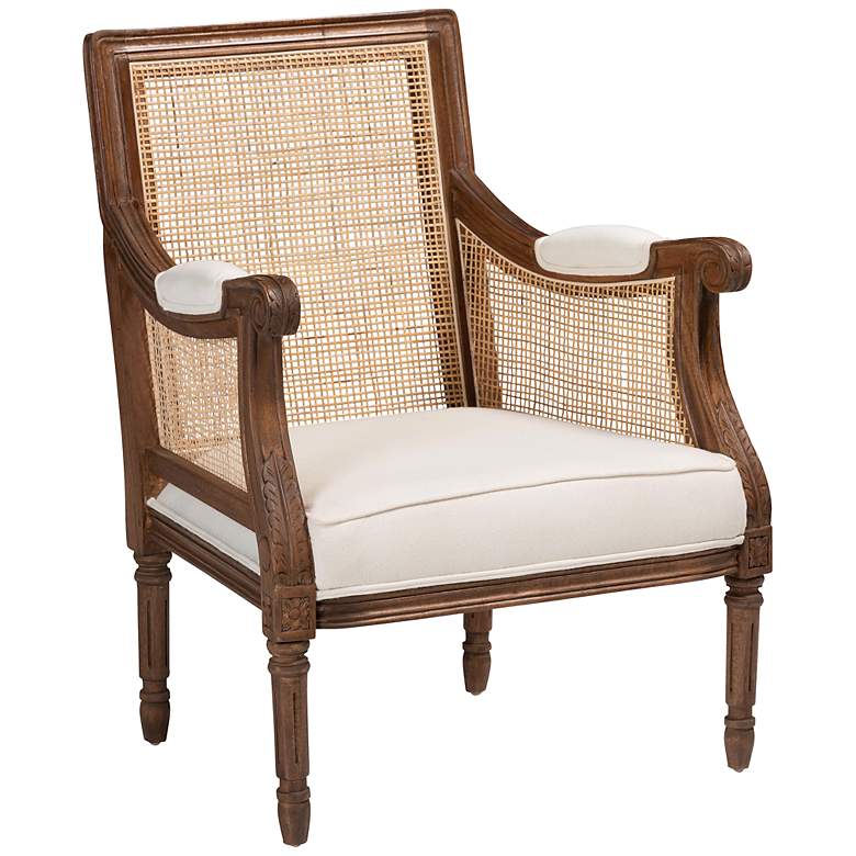 Image 2 Baxton Studio Desmond Walnut Brown Wood Accent Chair