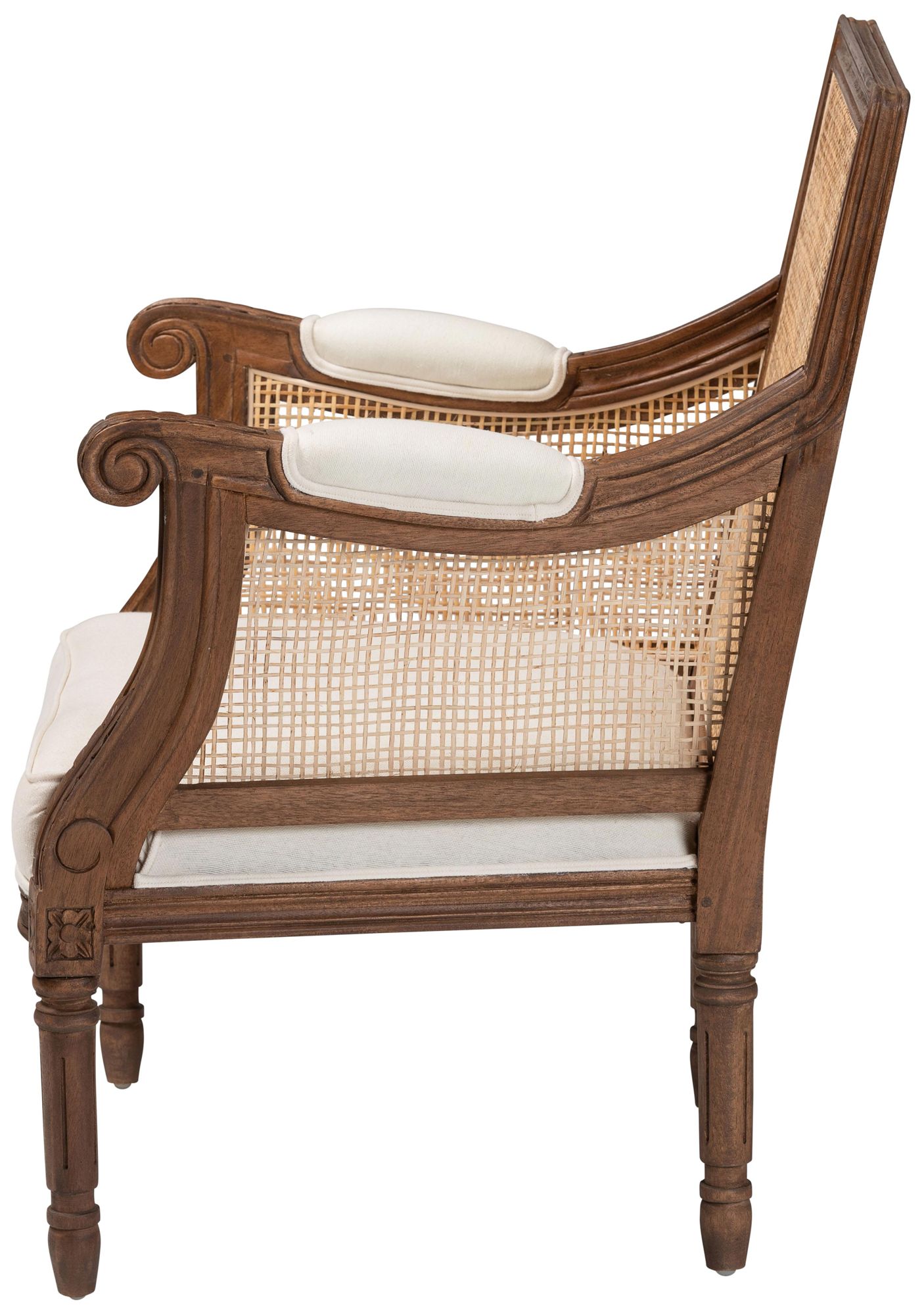Image 7 Baxton Studio Desmond Walnut Brown Wood Accent Chair more views