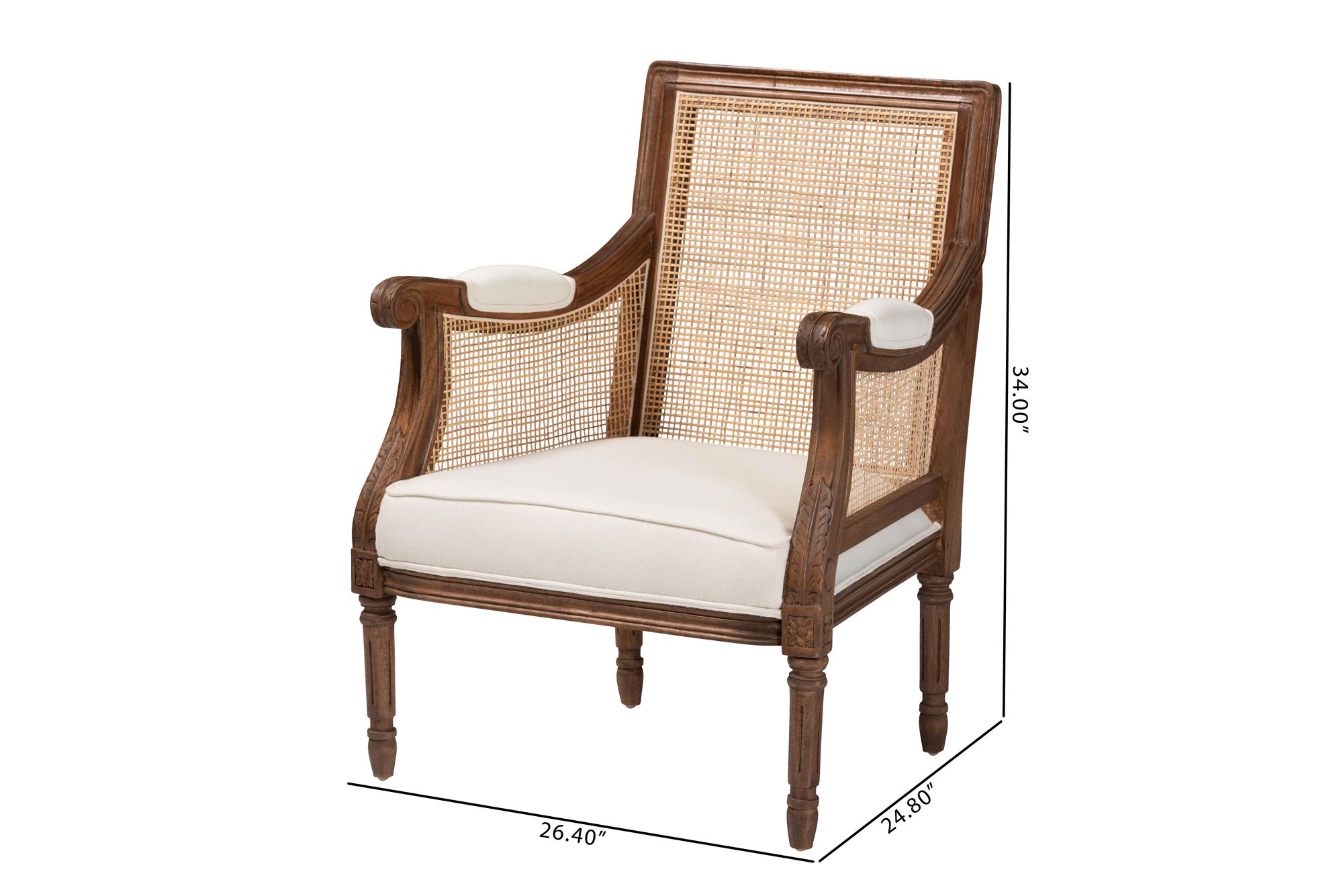 Baxton Studio Desmond Walnut Brown Wood Accent Chair