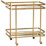 Thumbnail2 of Baxton Studio Destin Brush Gold 2-Tier Mobile Wine Bar Cart