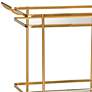 Baxton Studio Destin Brush Gold 2-Tier Mobile Wine Bar Cart