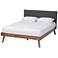 Baxton Studio Devan DK Grey Fabric Upholstered Wood Queen Size Platform Bed