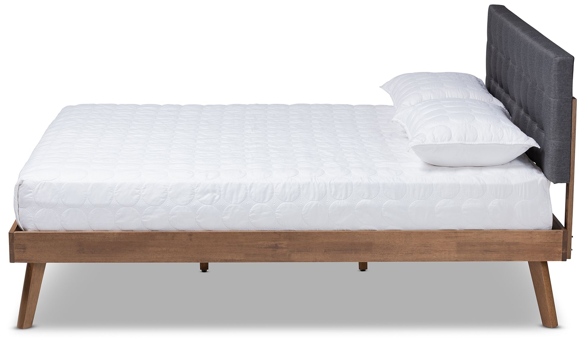 Image 3 Baxton Studio Devan DK Grey Fabric Upholstered Wood Queen Size Platform Bed more views