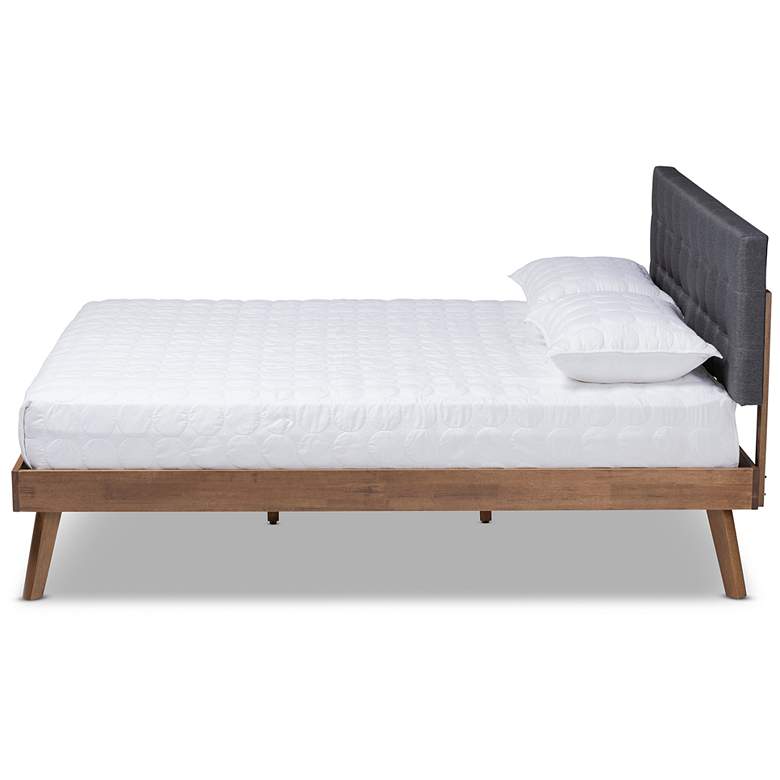 Image 3 Baxton Studio Devan DK Grey Fabric Upholstered Wood Queen Size Platform Bed more views