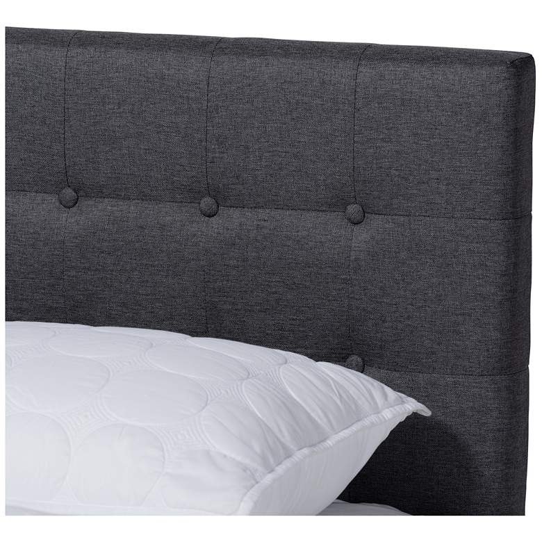 Image 5 Baxton Studio Devan DK Grey Fabric Upholstered Wood Queen Size Platform Bed more views