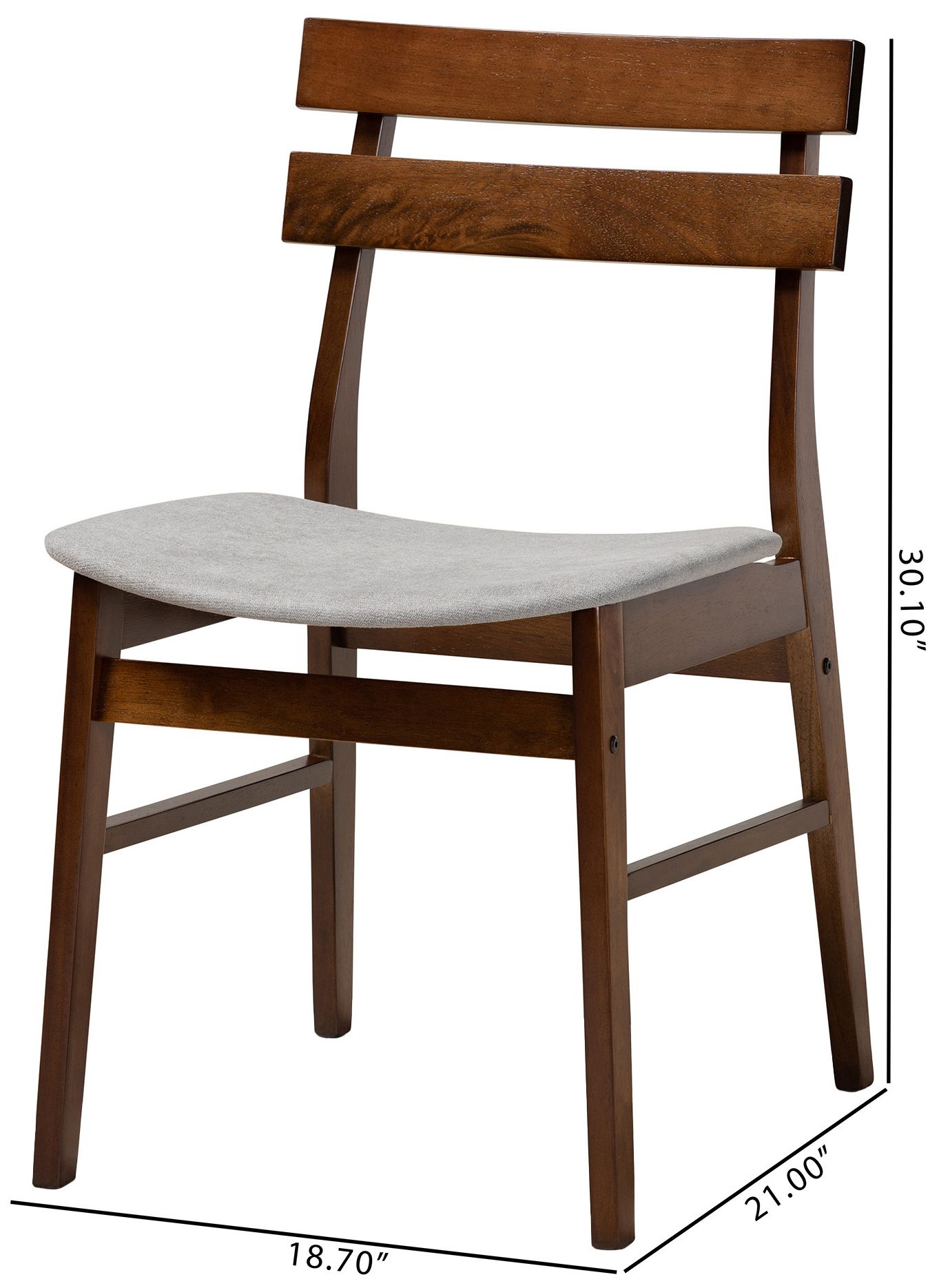 Image 5 Baxton Studio Devlin Light Grey Fabric Upholstered 4-Piece Dining Chair Set more views