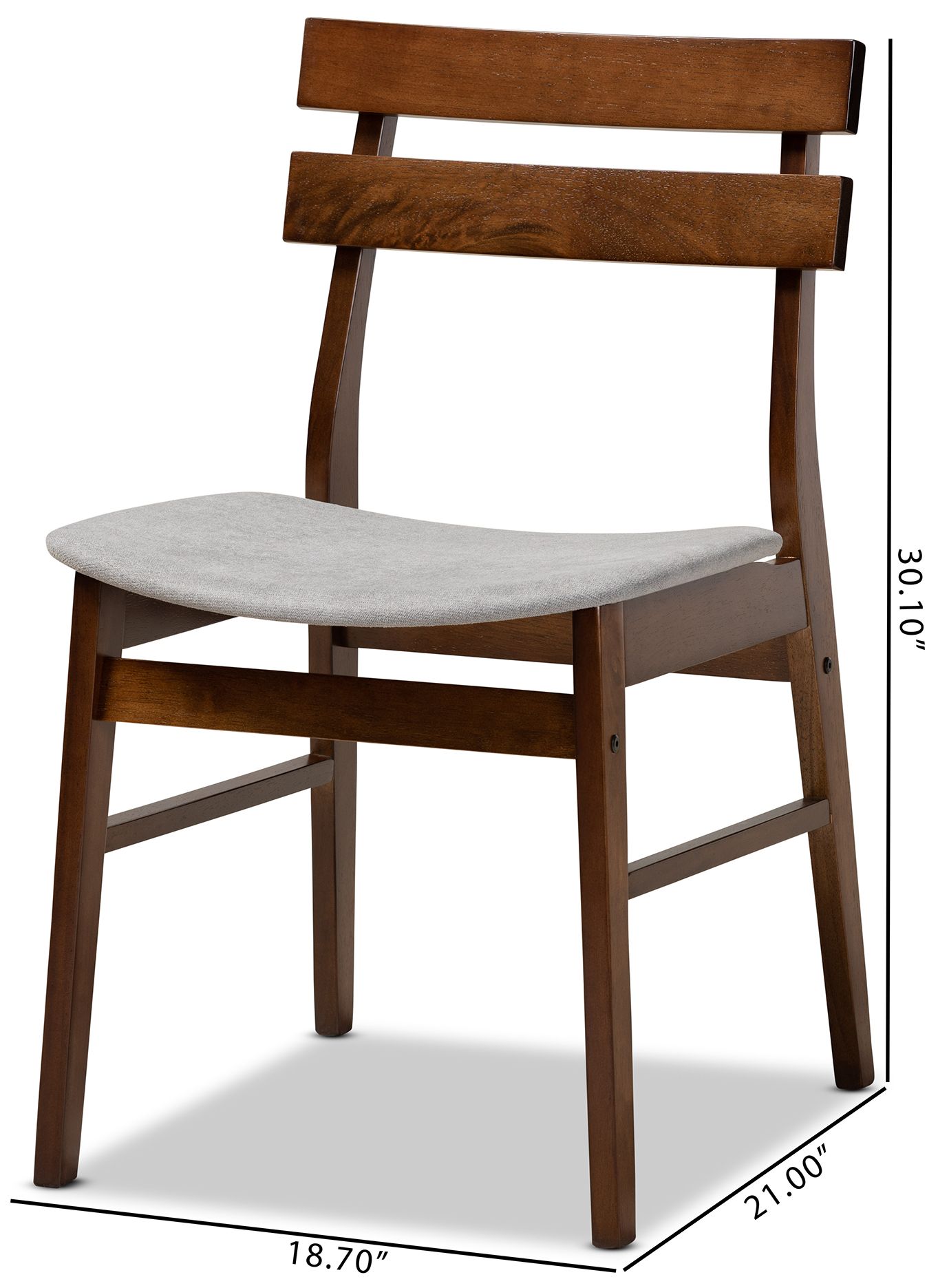 Image 7 Baxton Studio Devlin Light Grey Fabric Upholstered 4-Piece Dining Chair Set more views