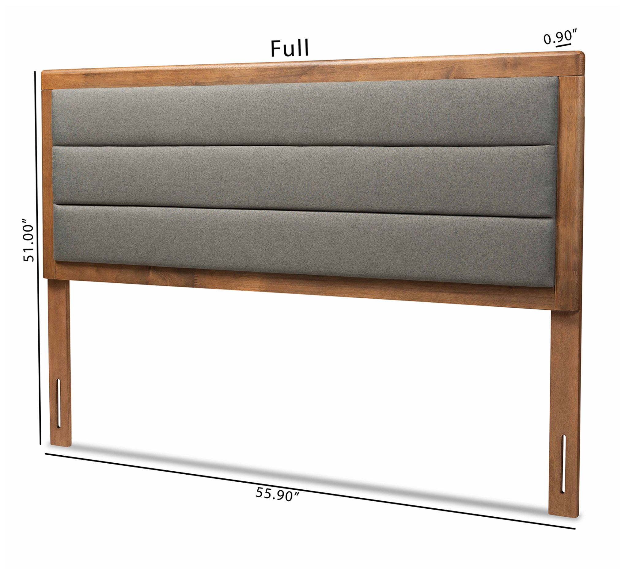 Baxton Studio Dexter Dark Gray Full Size Headboard in scene