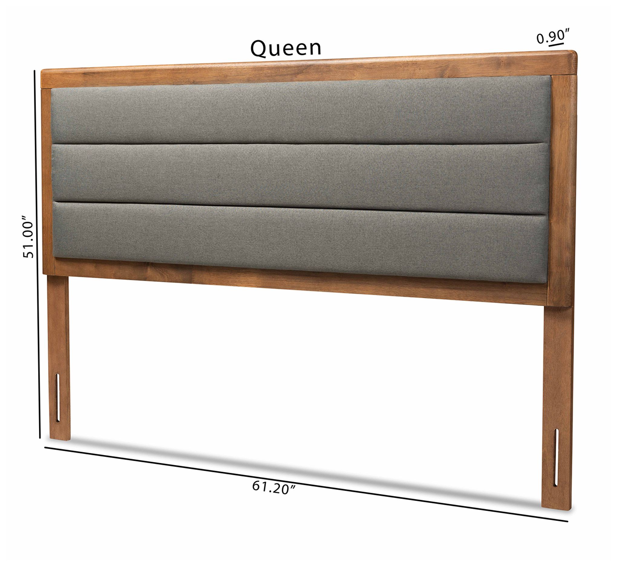 Baxton Studio Dexter Dark Gray Full Size Headboard in scene