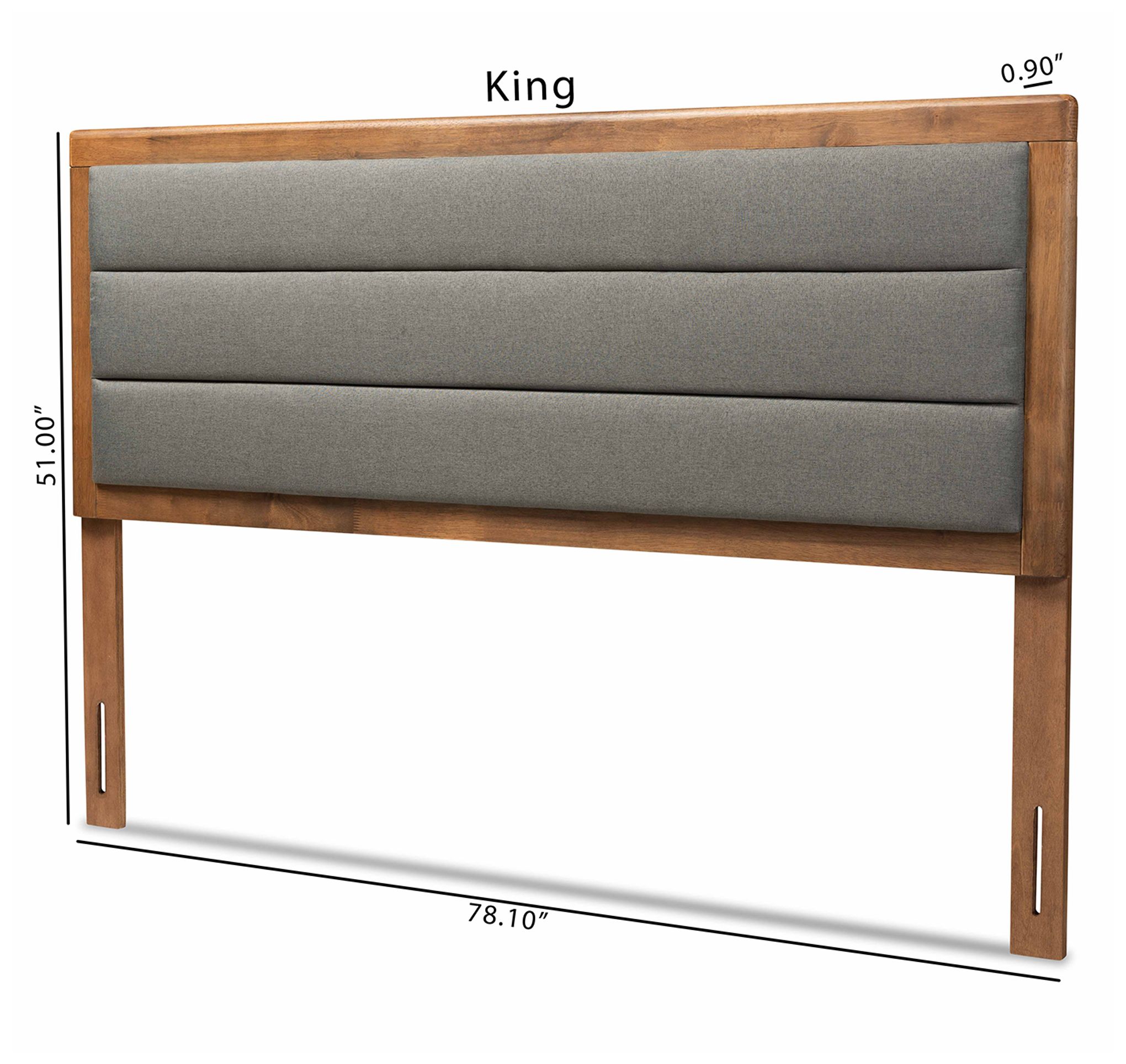 Baxton Studio Dexter Dark Gray Full Size Headboard in scene