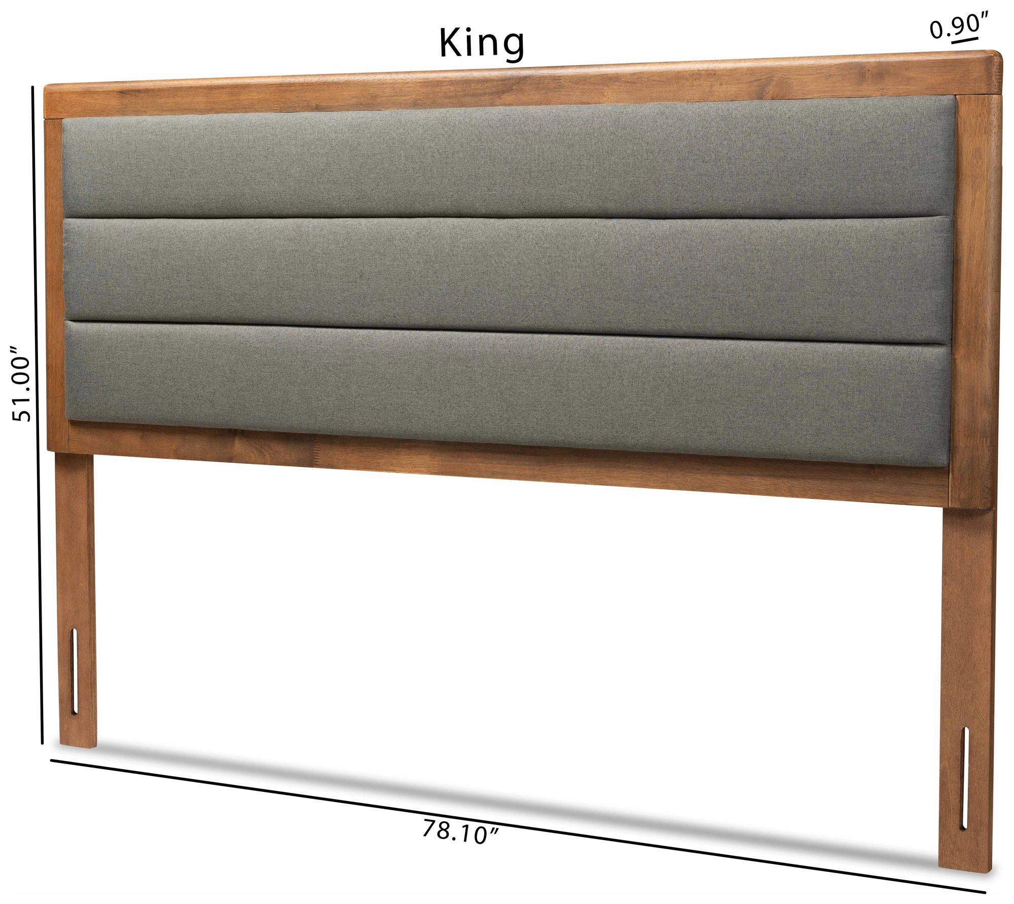 Image 5 Baxton Studio Dexter Dark Gray King Size Headboard more views