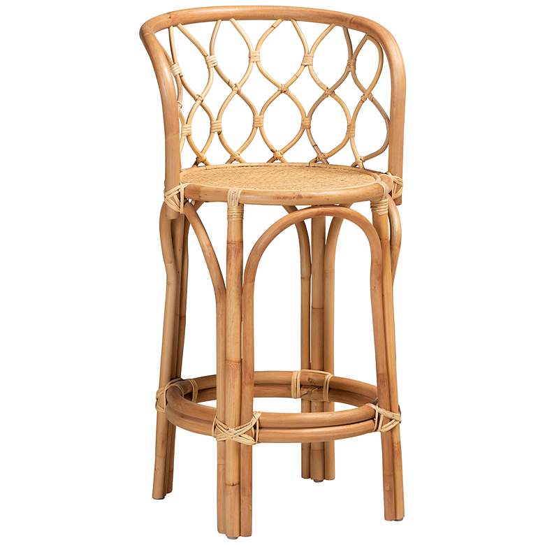 Image 2 Baxton Studio Diana 26 1/4 inch Natural Rattan Counter Stool