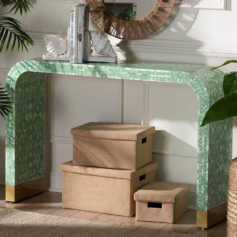 Image 1 Baxton Studio Didrika 45 3/4"W Seafoam Green Console Table