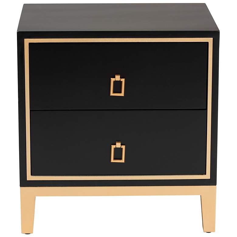 Image 7 Baxton Studio Donald 19 3/4" Wide Black 2-Drawer End Table more views