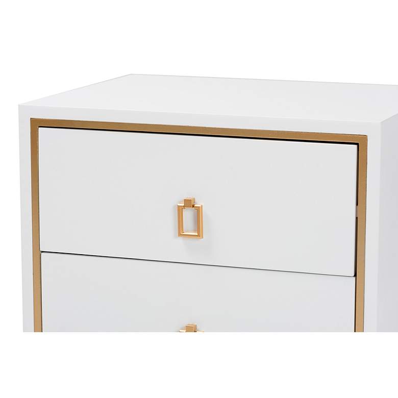 Image 3 Baxton Studio Donald 19 3/4" Wide White 2-Drawer End Table more views