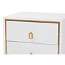 Baxton Studio Donald 19 3/4" Wide White 2-Drawer End Table