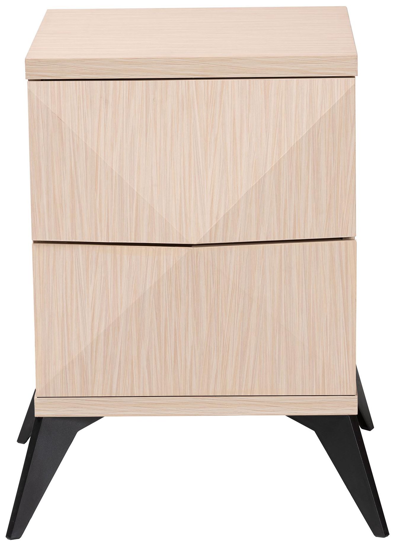Image 4 Baxton Studio Draper Light Brown and Black Wood 2-Drawer Nightstand more views