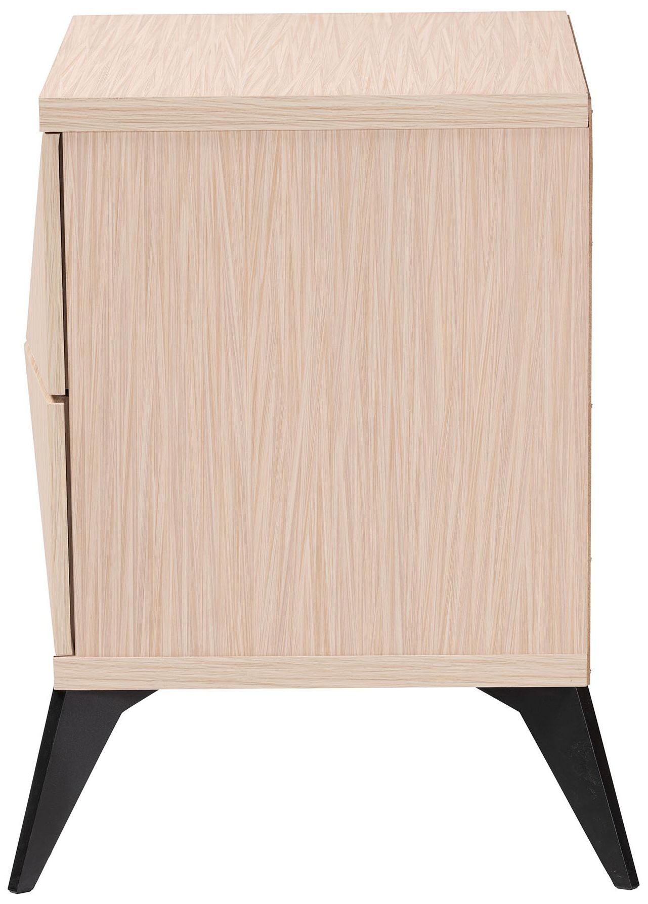 Image 5 Baxton Studio Draper Light Brown and Black Wood 2-Drawer Nightstand more views