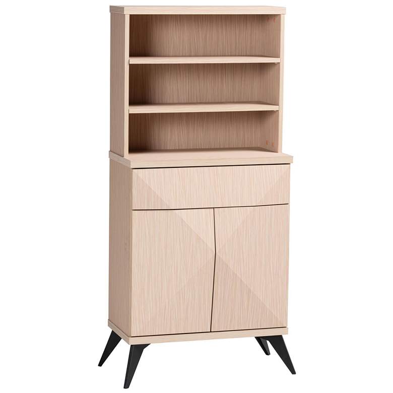 Image 1 Baxton Studio Draper Two Tone Light Brown and Black Wood Kitchen Cabinet