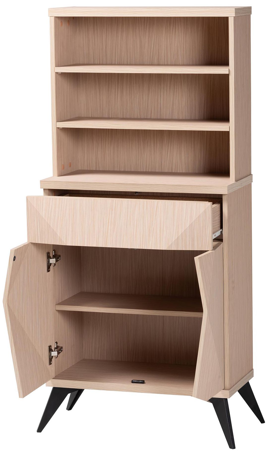 Thumbnail3 of Baxton Studio Draper Two Tone Light Brown and Black Wood Kitchen Cabinet more views