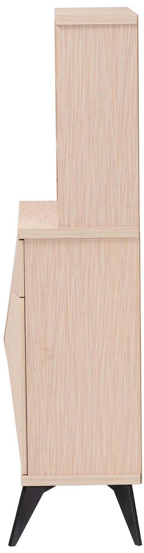 Baxton Studio Draper Two Tone Light Brown and Black Wood Kitchen Cabinet