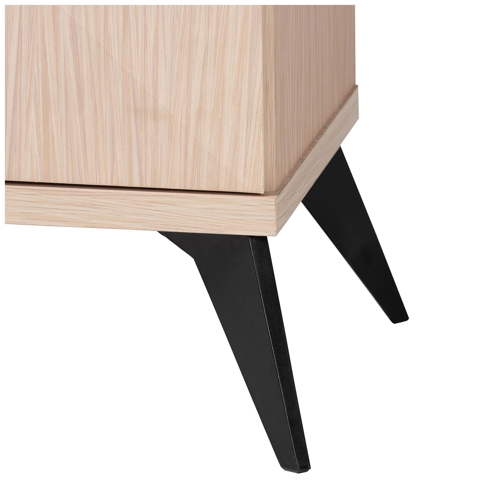 Baxton Studio Draper Two Tone Light Brown and Black Wood Kitchen Cabinet