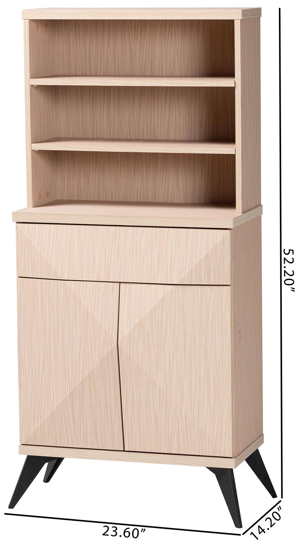 Baxton Studio Draper Two Tone Light Brown and Black Wood Kitchen Cabinet