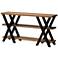 Baxton Studio Duchaine 47 1/4" W Wood and Bronze Metal Console Table