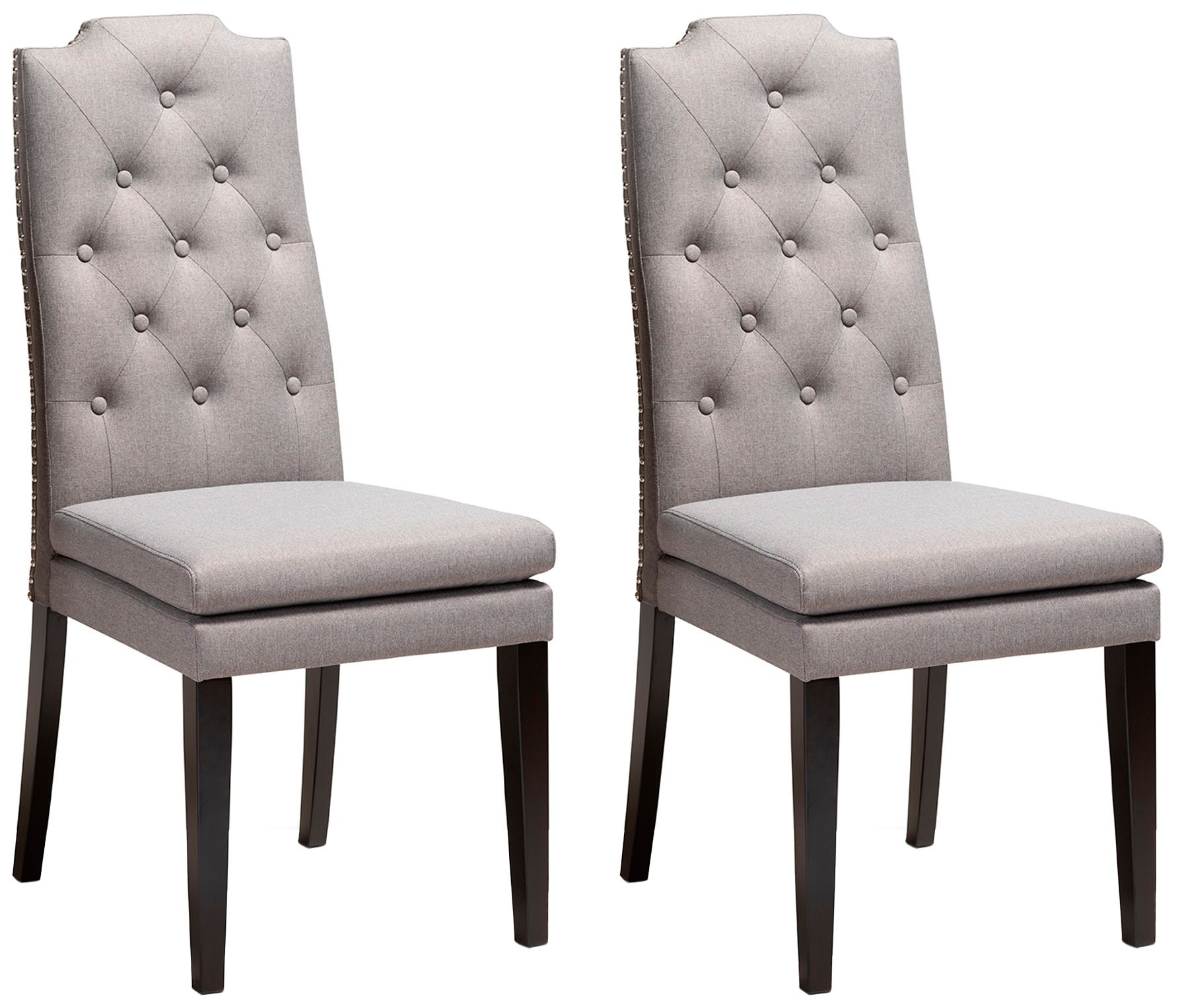 Image 2 Baxton Studio Dylin Gray Fabric Upholstered Wood Dining Chair Set