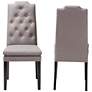 5_Baxton Studio Dylin Gray Fabric Upholstered Wood Dining Chair Set more views