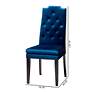 3_Baxton Studio Dylin Royal Blue Velvet Fabric Upholstered Dining Chair Set more views