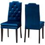 4_Baxton Studio Dylin Royal Blue Velvet Fabric Upholstered Dining Chair Set more views