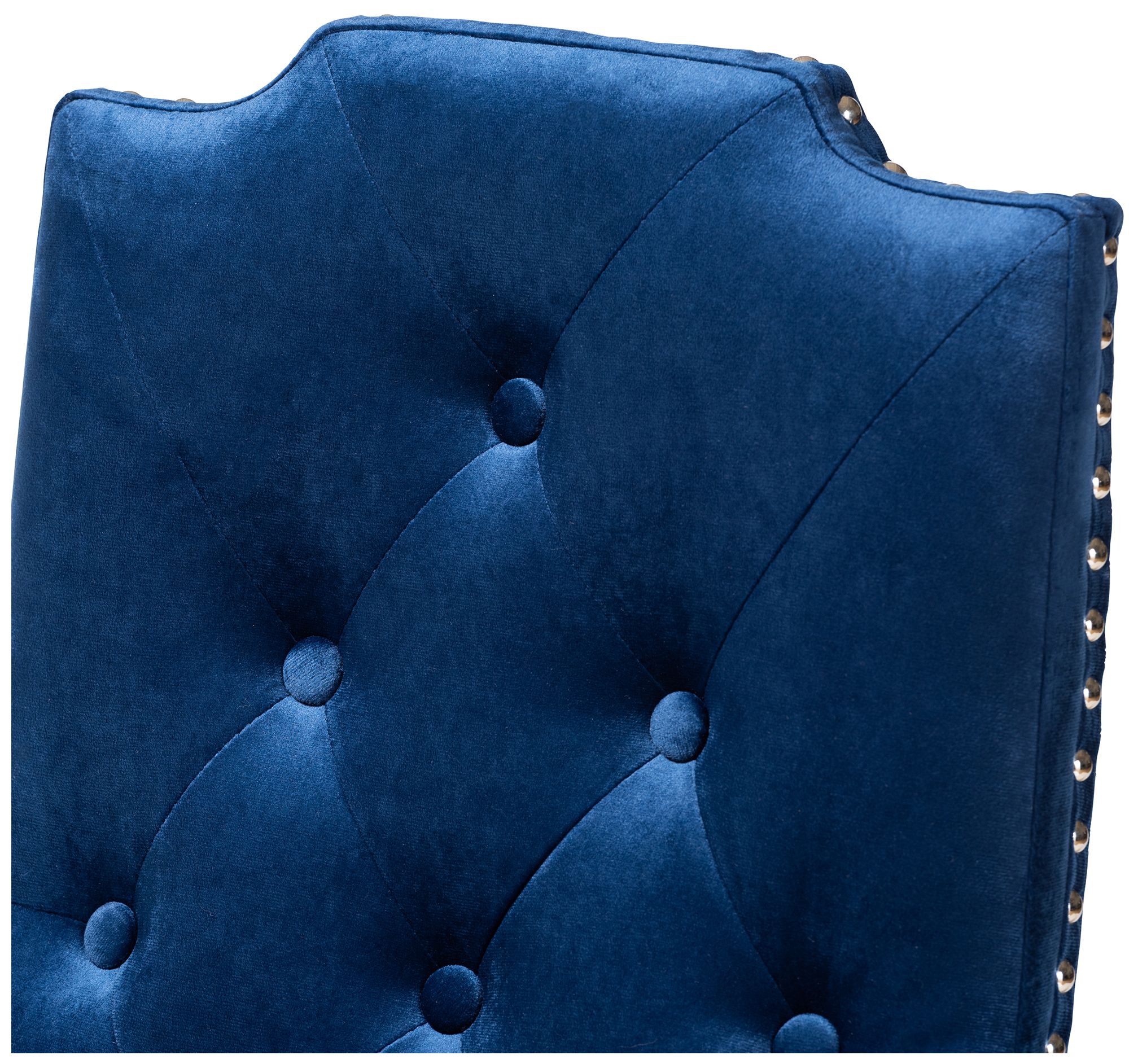 Image 5 Baxton Studio Dylin Royal Blue Velvet Fabric Upholstered Dining Chair Set more views