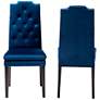 5_Baxton Studio Dylin Royal Blue Velvet Fabric Upholstered Dining Chair Set more views