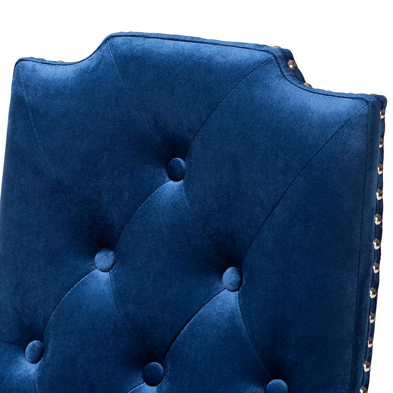Image 6 Baxton Studio Dylin Royal Blue Velvet Fabric Upholstered Dining Chair Set more views