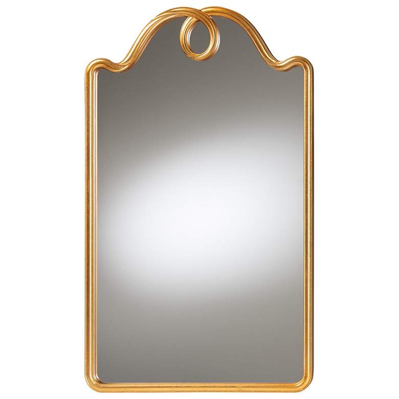 Image 2 Baxton Studio Eara Gold Wall Mirror with Decorative Top