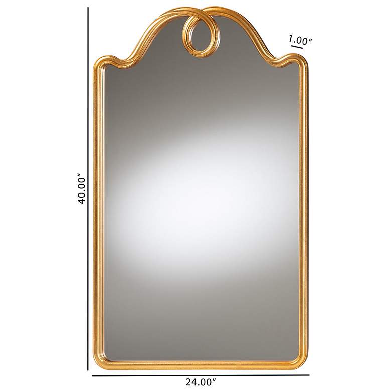 Image 4 Baxton Studio Eara Gold Wall Mirror with Decorative Top more views