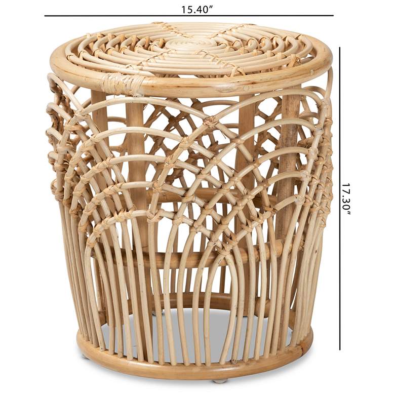 Image 6 Baxton Studio Edena Modern Bohemian Natural Brown Finished Rattan End Table more views