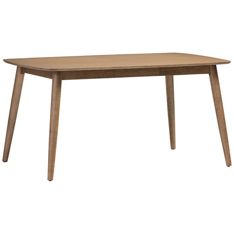 Image 2 Baxton Studio Edna 58 1/2 inch Wide Oak Light Brown Dining Table