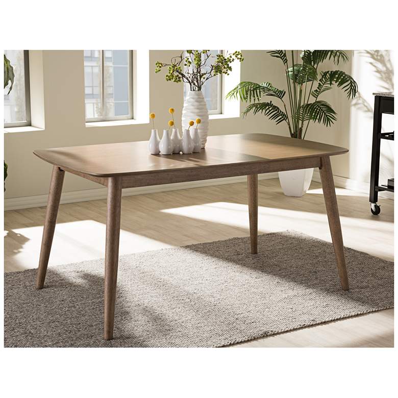 Baxton Studio Edna 58 1/2&quot; Wide Oak Light Brown Dining Table