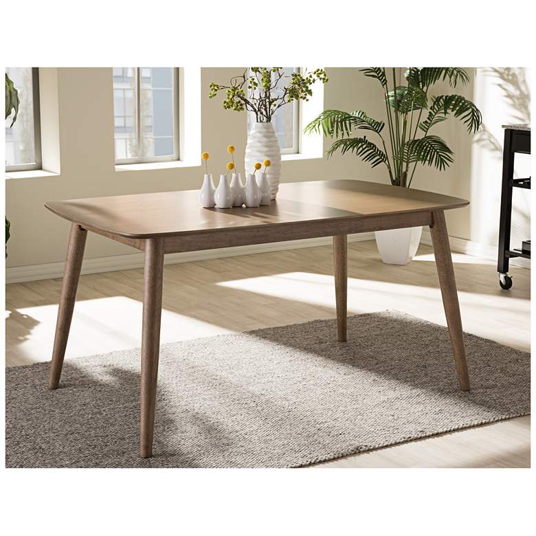 Image 1 Baxton Studio Edna 58 1/2" Wide Oak Light Brown Dining Table