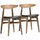 Baxton Studio Edna Black and Oak Wood Dining Chair Set of 2