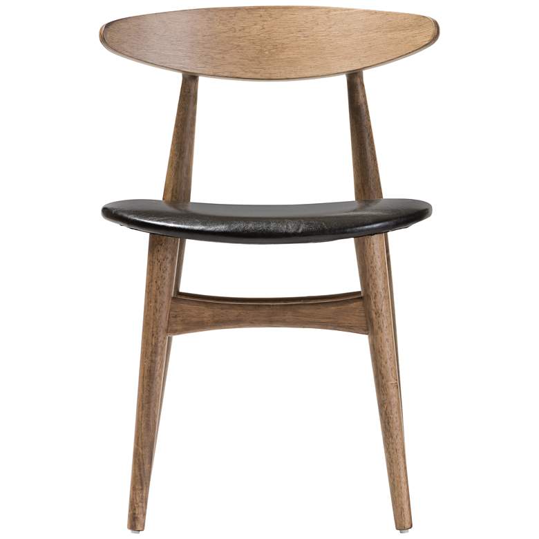 Image 3 Baxton Studio Edna Black and Oak Wood Dining Chair Set of 2 more views