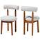 Baxton Studio Edric Light Grey Boucle Fabric Wood 2-Piece Dining Chair Set