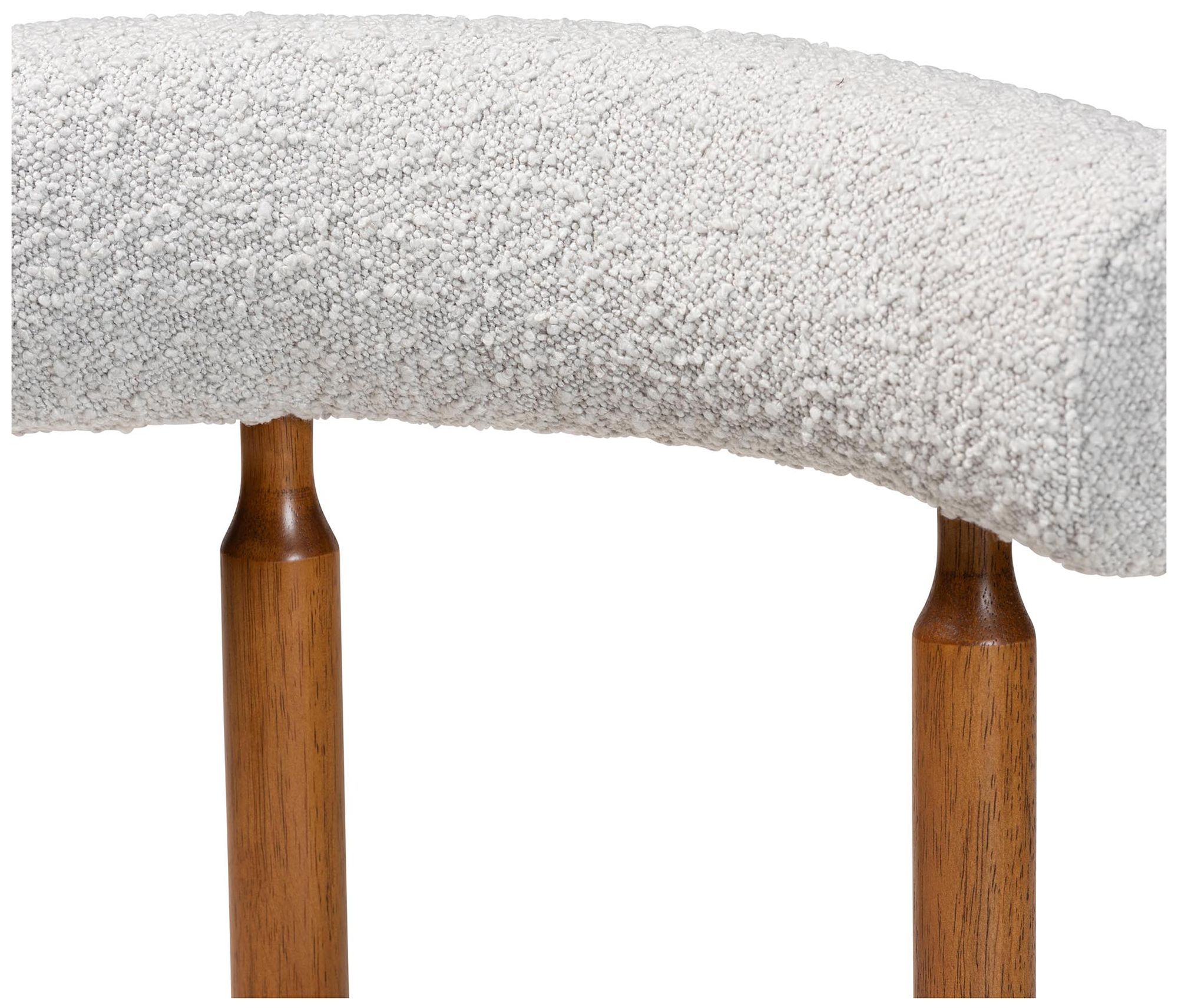 Image 5 Baxton Studio Edric Light Grey Boucle Fabric Wood 2-Piece Dining Chair Set more views