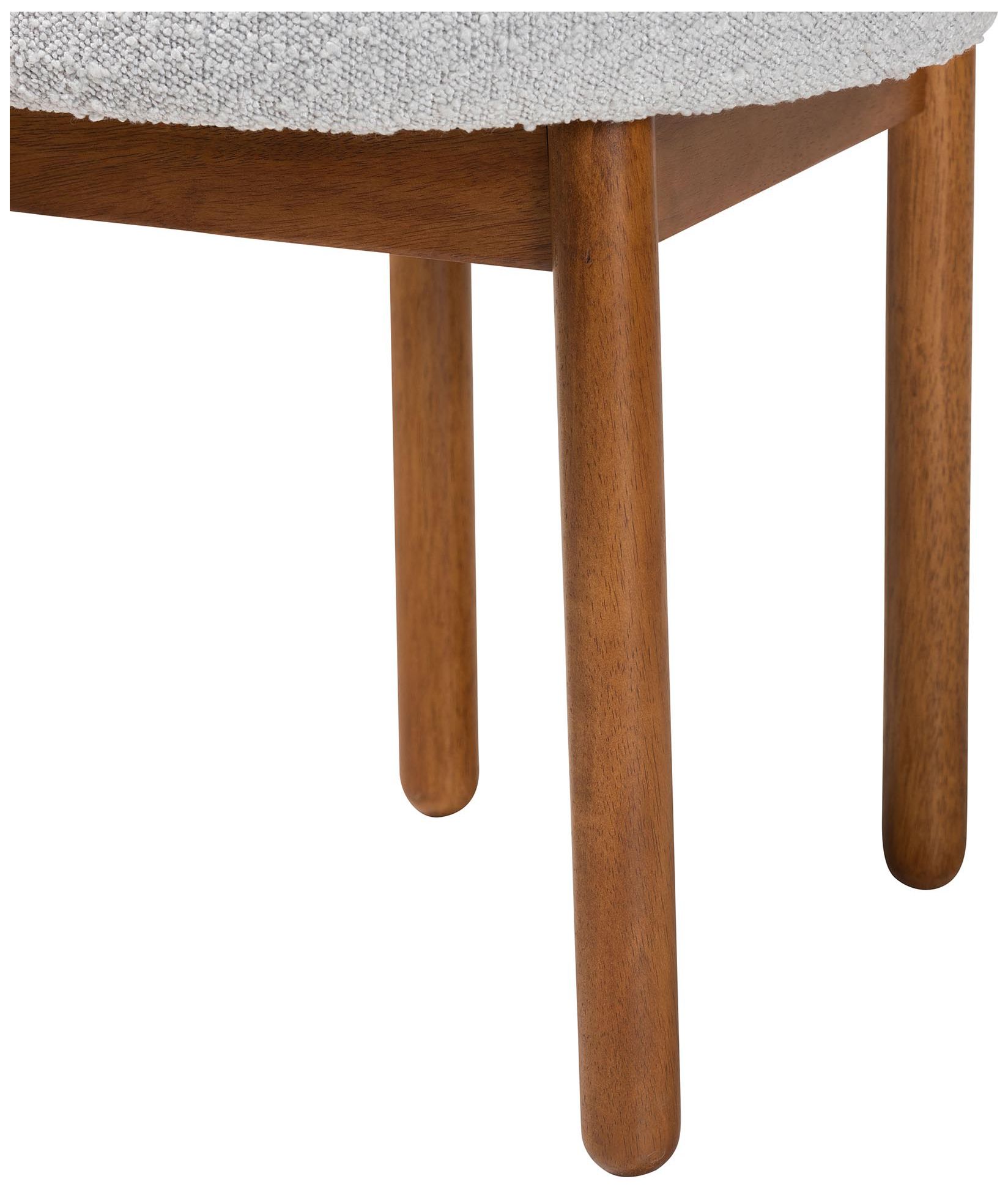 Image 6 Baxton Studio Edric Light Grey Boucle Fabric Wood 2-Piece Dining Chair Set more views