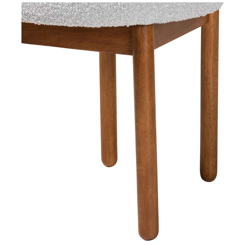 Image 6 Baxton Studio Edric Light Grey Boucle Fabric Wood 2-Piece Dining Chair Set more views